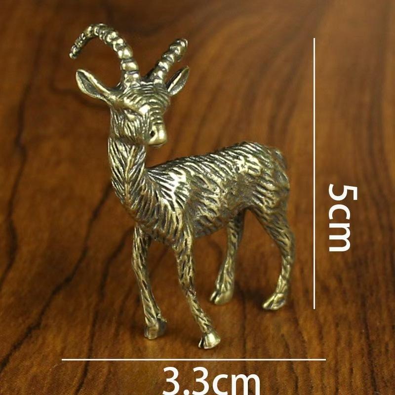 Antique Brass Elephant Tea Pet Miniature Simulation Animal Ornaments Collection Crafts Home Desktop Decorations