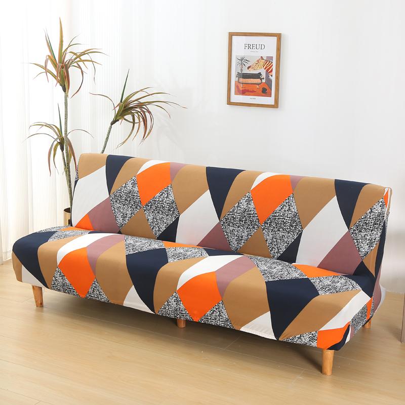 LANMOLIFE Foldable Sofa Bed Cover Stretch Futon Armless Sofa Bed Covers Removable And Washable Furniture Protective Covers