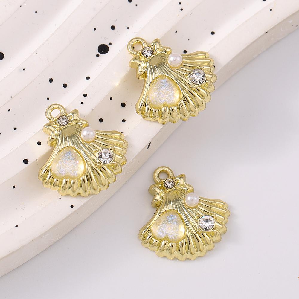 5pcs Fashion Gemstone Pearl Shell Pendants Charms for Jewelry Making Necklace Earrings Bracelet DIY Handmade Accessories