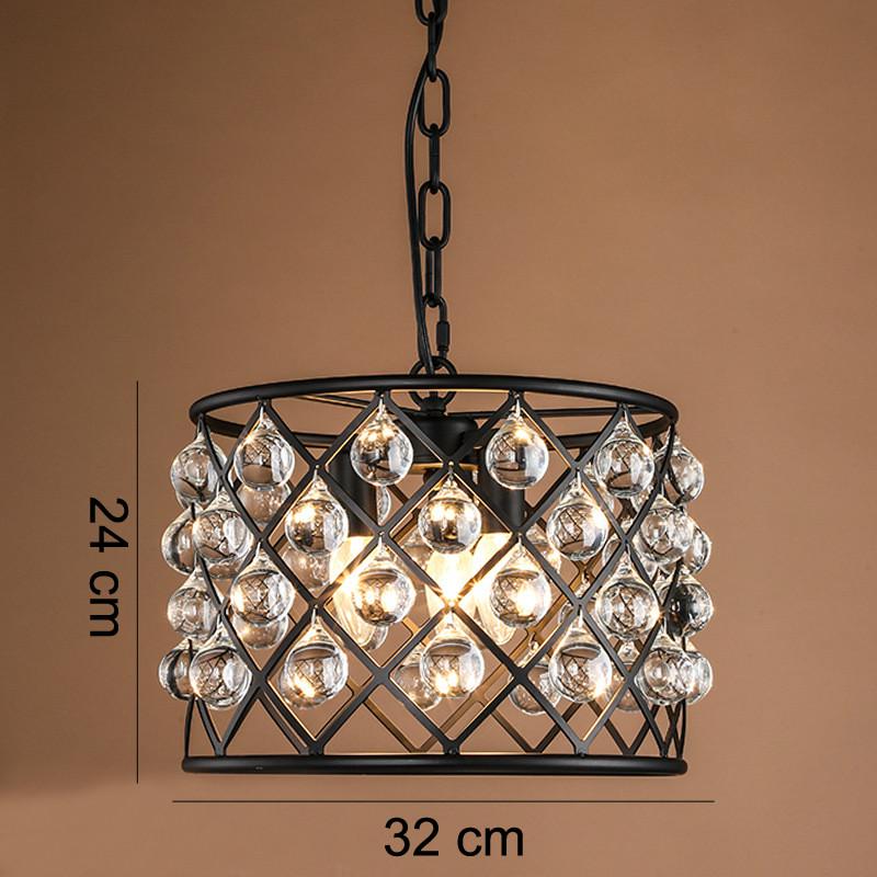 Retro Crystal Drops Chandelier E14 Hanging Lamp Modern Lustres Light for Hallway Kitchen Dining Room