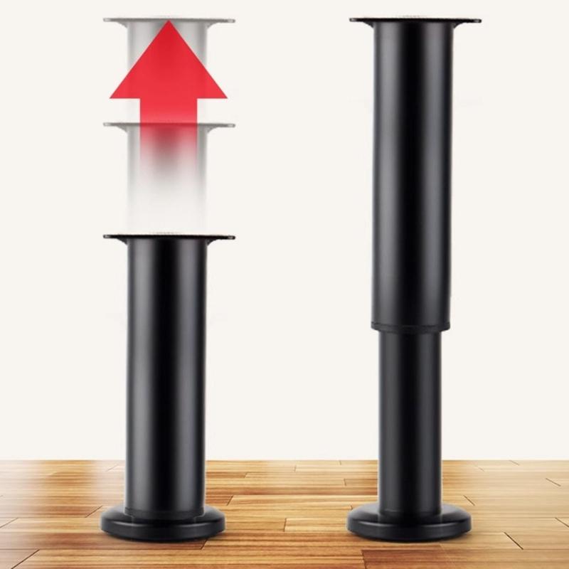4Pcs Height Adjustable Furniture Legs Metal Round Cabinet Feet Replacement Support Legs for Drawer Dresser Table Couch