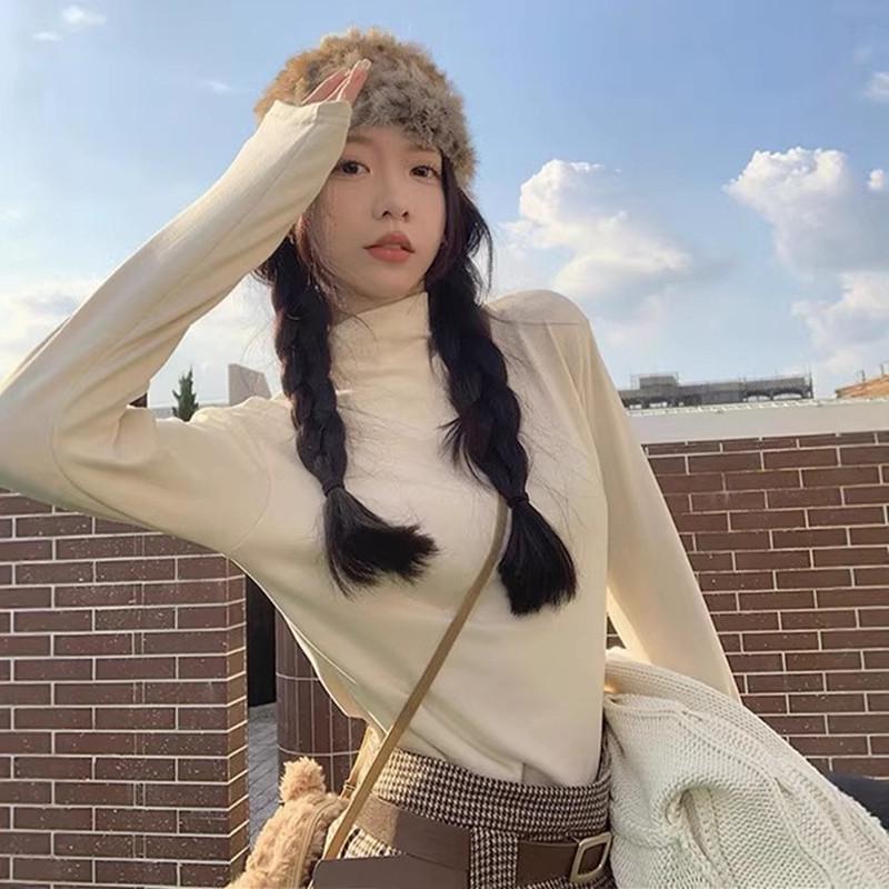 

Women s Casual Thermal Slimming Long Sleeve Top Large абрикосовий/вершковий