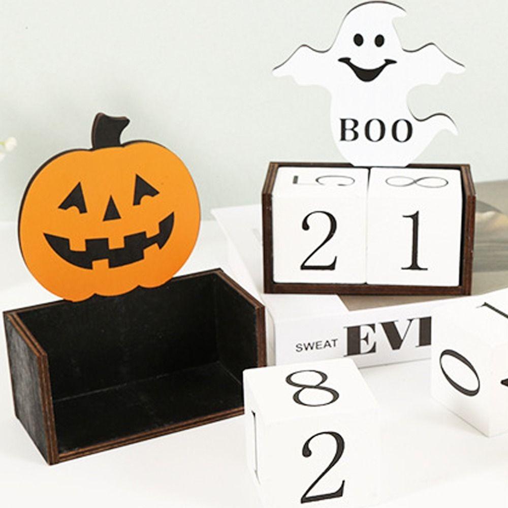 Pumpkin Ghost Castle Halloween Advent Calendar Spooky Wooden  Calendar Ornaments  Haunted House