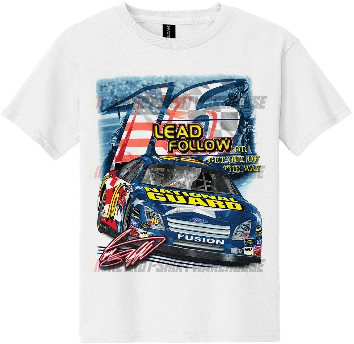 GREG BIFFLE #16 LEAD FOLLOW OR GET OUT OF THE WAY NASCAR Reprint Graphic T-Shirt S