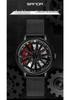 Sanda 1057 Men's Quartz Watch: Hollow Design with Mesh Strap