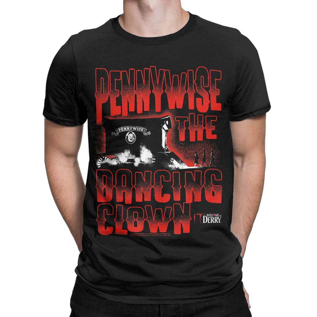 Pennywise The Dancing Clown Horror TV  T Shirt Beach Its Derrys Welcome Cotton T-Shirts For Men's Tee Shirt Short Sleeves Tops