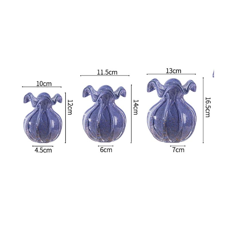 Glass Vase Purple Pink Lace Flower Arrangement Container Table Top Hydroponic Exquisite Dining Table Floral Vase Home Decoration