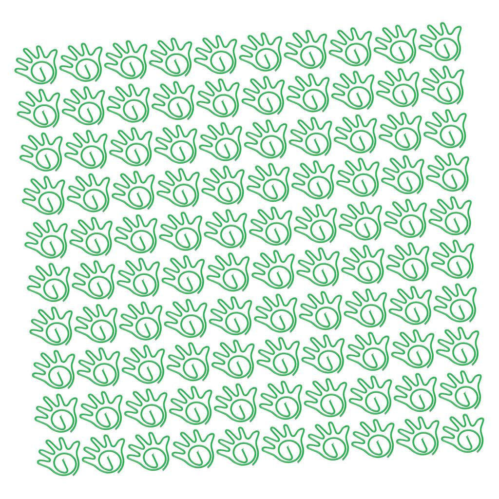 100pcs Paper Clips Innovative Cute Small Palm Shape Reusable Metal Paperclips for School Home