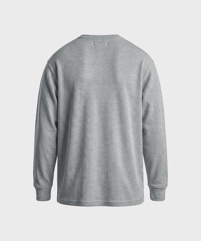 HEBIWEDEO Washable Waffle Henley Neck