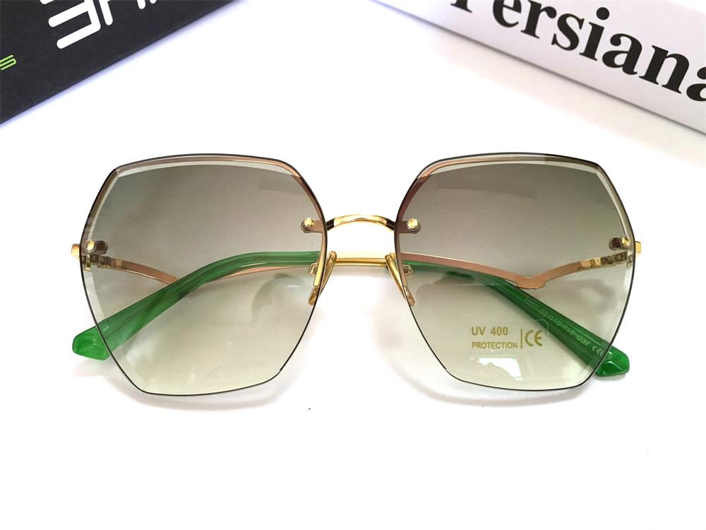 New Oversized Brown Sunglasses Fashion Square Shades Women Big Frame Vintage Retro Gradient Female