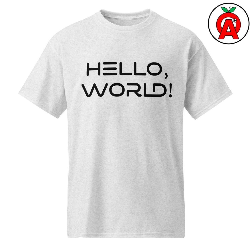 Hello World T-Shirt, Coder Graphic Shirt, Programming Classic TShirt, Developer Casual Top, Tech Crew Neck Tee, Software Unisex Shirt
