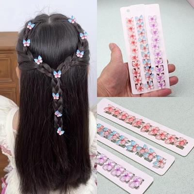 Koreanische süße Schmetterlingsbohnen-Hülsen Mini Haarspangen für Mädchen: Prinzessin Geflochtener Zopf Dekoration