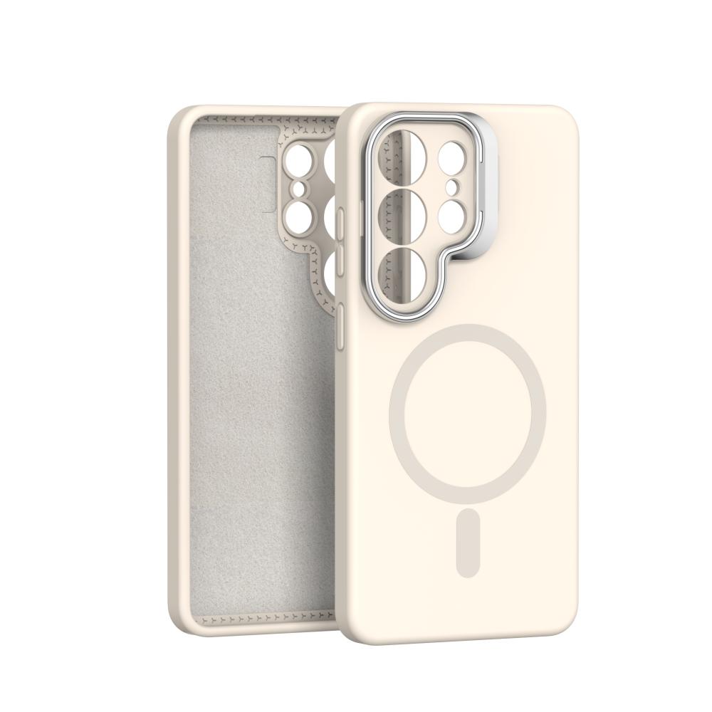 Per Magsafe Custodia in Silicone Liquido Per Samsung Galaxy S26 S25 S24 S23 Ultra Edge Funda S25 Ultra Metallo Protezione Lente Copertura Magnetica