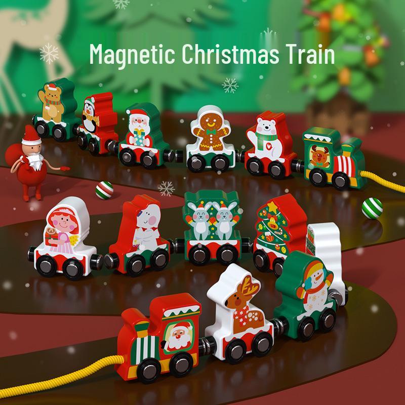 

Magnetic Wooden Number Train - Educational Building Blocks Toy for Kids