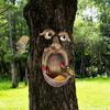 Tree Faces Bird Feeder Decorative Outdoor Old Man Face Bird Feeder Unique Garden Easter Art Decor Resin Crafts for Yard Outside