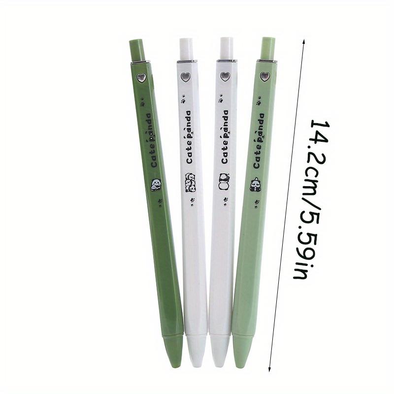 12/ 30 ks Zelené Vzory Pandy Super Roztomilé Zatahovací Pero Odolné Podpisové Pero 0,5 mm Černý Inkoust Vhodné pro Kancelářské Školní Použití Zpět do Školy