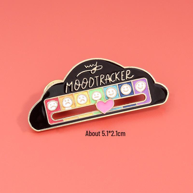 Creative Mood-Conversion Badge: Metal Slide-On Brooch for Women