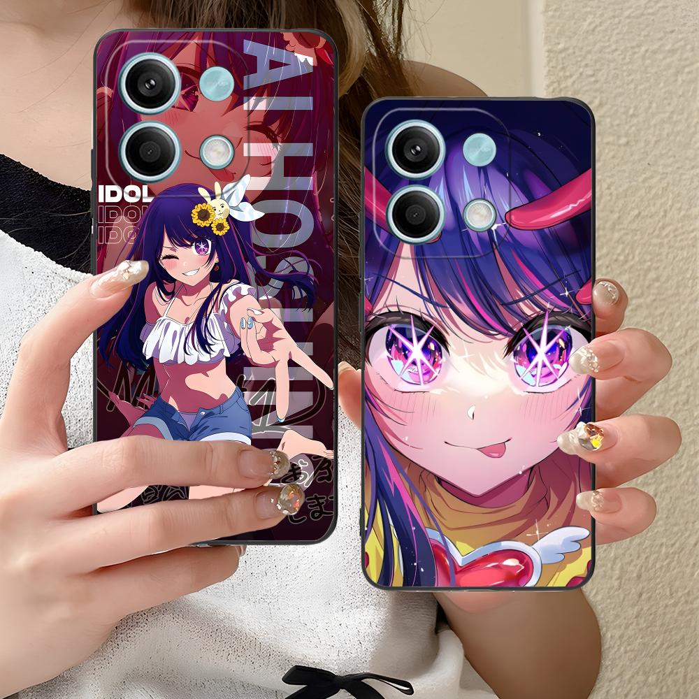 Anime Oshinoko AI Hoshino Phone Case for Xiaomi Redmi Note 14 13 12 11 S Pro Plus 4G 5G Colorful Printing Cover Pretty Luxury