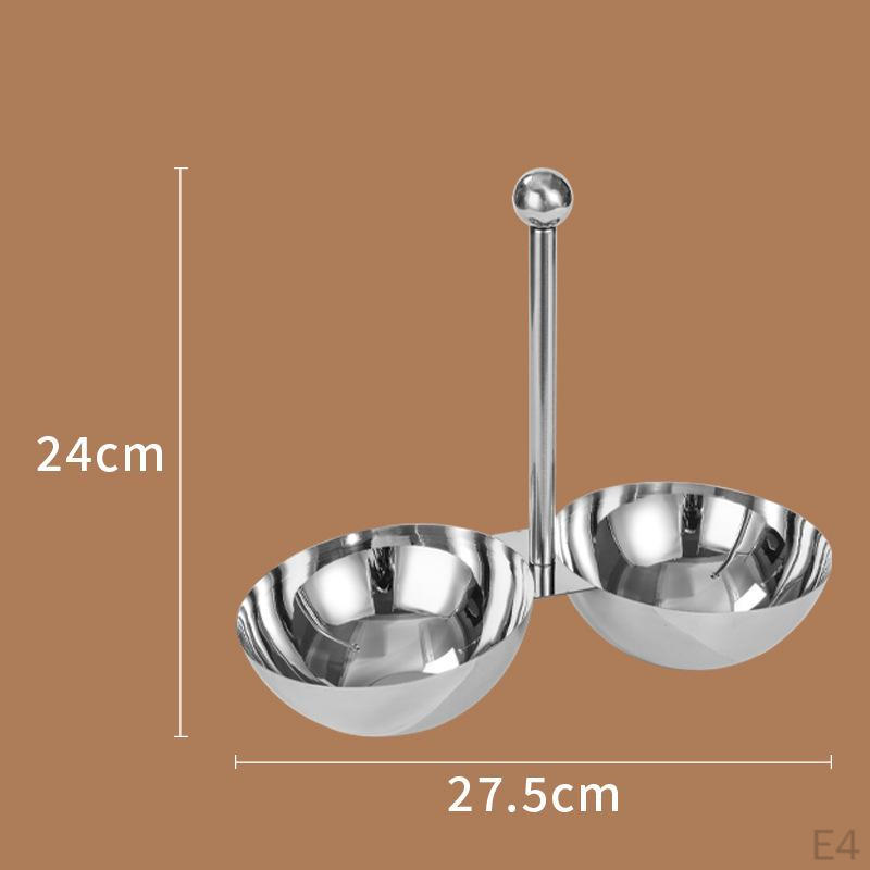 Condiment Serving Bowl Divided Multi Section Fruit Tray Stainless Steel Display With Handle