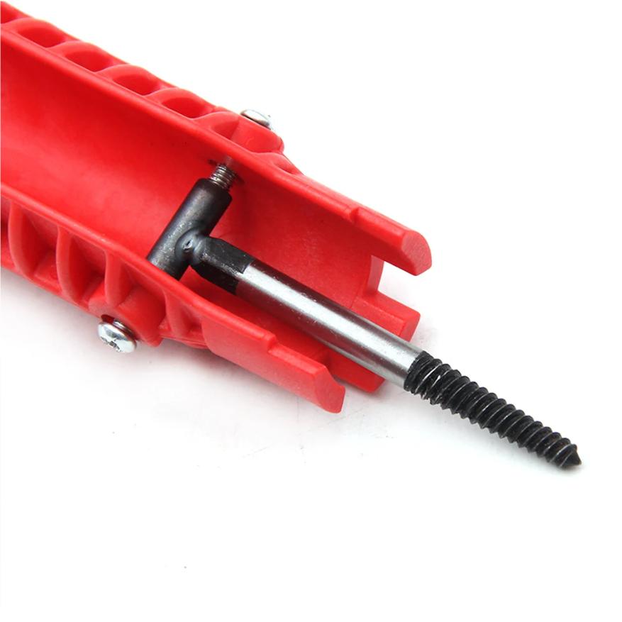 Three Head Red Sink Wrench 8-in-1 Screw Removing Water Heater Water Pipe Socket Wrench Hand Tool Set