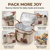 Picnic Thermal Lunch Bag With Handle Cute Cartoon Portable Insulated Bento Box Bag For Students Kids Large Cpacity Cooler Bag