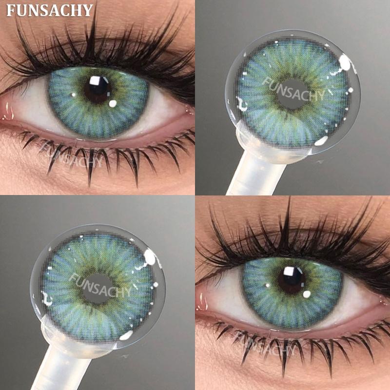 FUNSACHY 1 para Modny Makijaż Piękno Soczewki Kontaktowe Miękkie Roczne Niebieskie Zielone Kontakty Kolorowe Soczewki Kolorowe Miękkie Soczewki Źrenice
