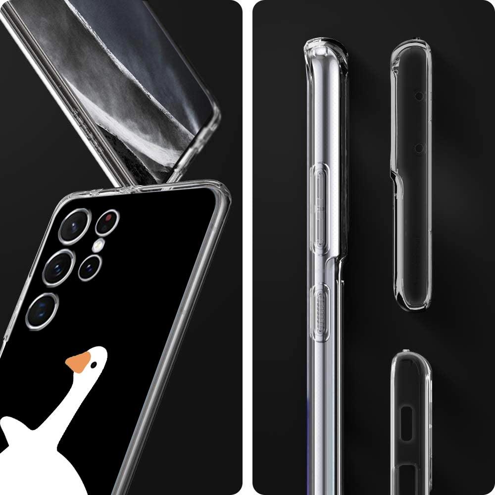 Cartoon Doubt Duck Shockproof Phone Case For Samsung Galaxy S23 Ultra S22 5G S20 S21 FE 5G S10E S9 S8 S10 Plus Soft Clear Cover