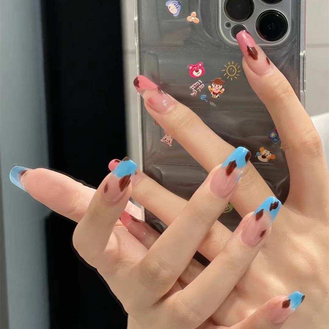 

C407 Mandarin Duck Cow Wearable Armor Nail Art: European & American Style Sweet Cool Spicy Girl False Nails