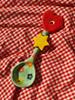 Deulkkot Ceramic Red Heart Star Flower Spoon