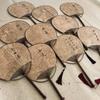 Chinese Style Handwriting Text Calligraphy Antique Temple Fan Japanese Style Blank round Circular Fan Tea Fan Tea Fan