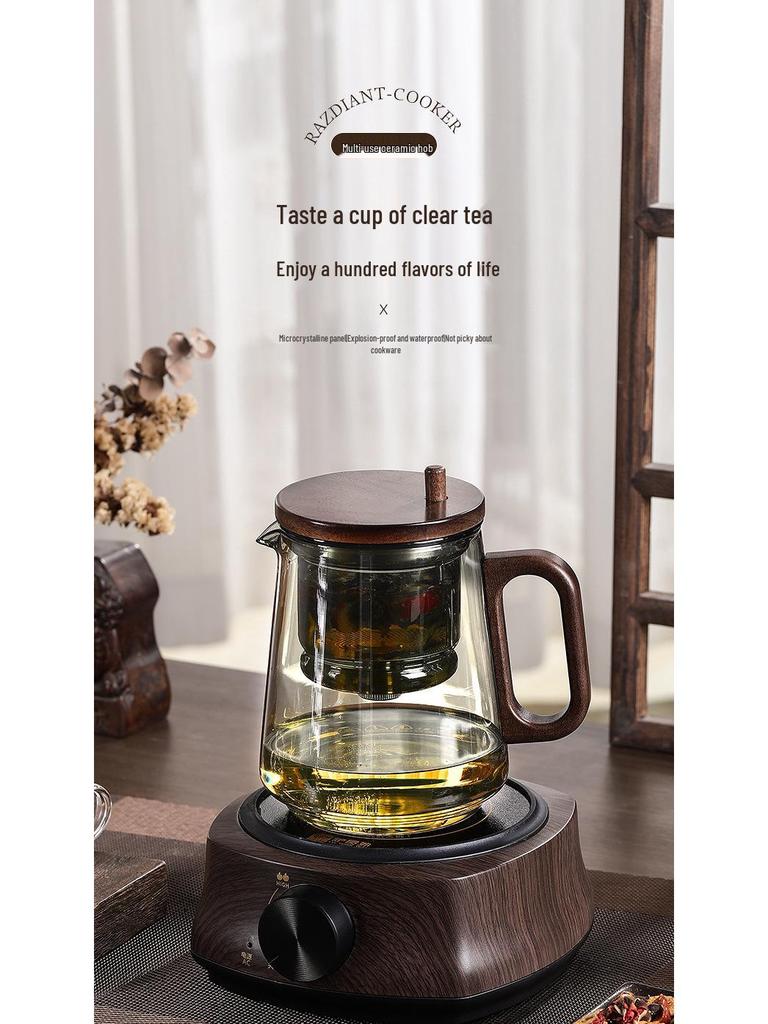 Electric Ceramic Glass Teapot Stove - Compact Heating Tea Set