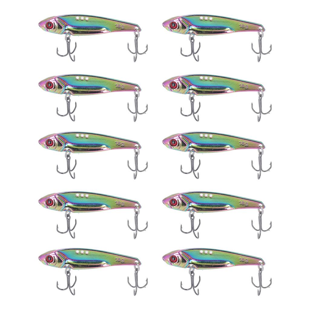 10PCS Fish Shape Artificial Bait High Simulation Aluminum Alloy Fishing Lure Bait with Barb