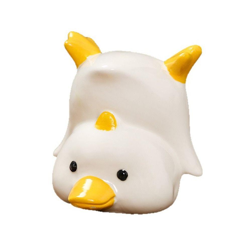 Handmad Duck Miniature Figurine Ceramic Pet Duck Landscape Decoration  Desktop Decorative