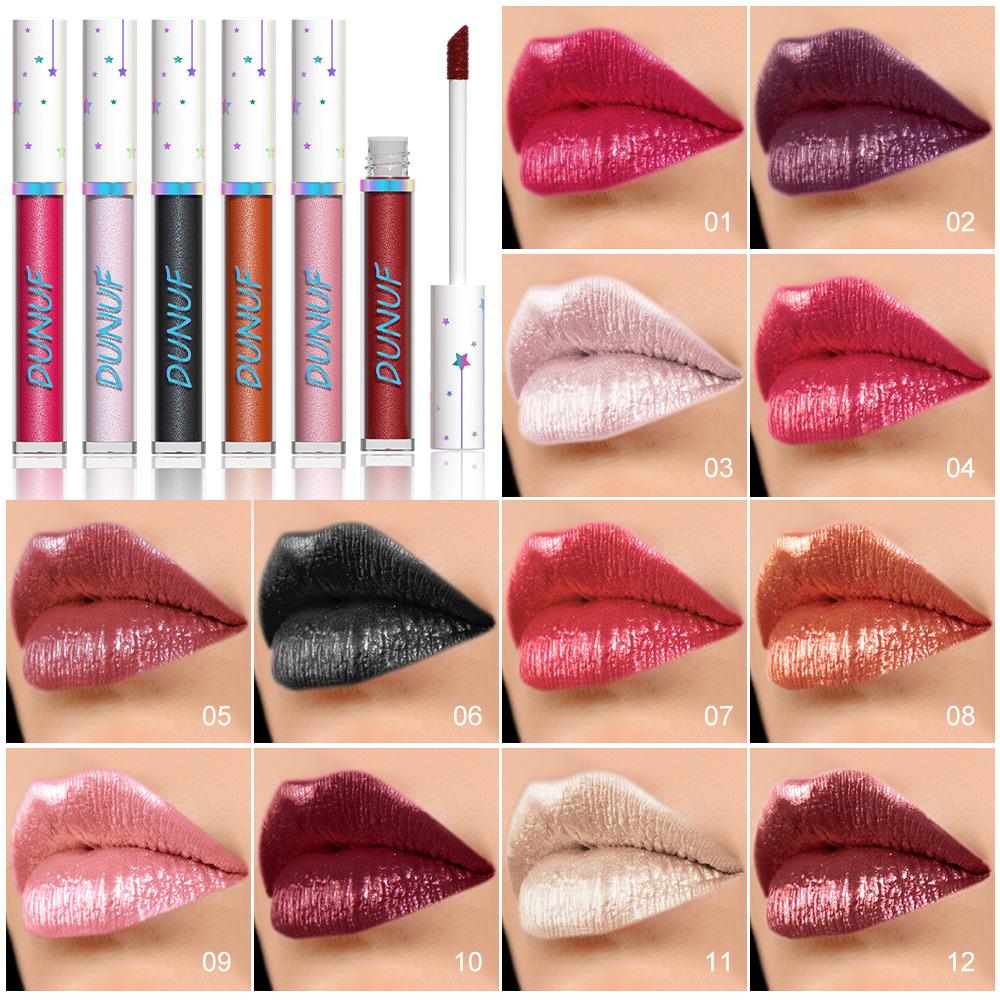 Glitter Lipgloss Langvarig Farge Skinnende Glød Lipglans for Halloween Scene Festsminke Høypigmentert Leppestift Gotisk Leppesjokk Gaveidé