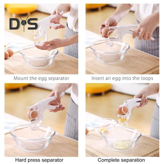 Egg Cracker Tool for Eggs Handheld Egg Opener One Hand Egg Breaker Egg Shell Opener Egg Separator Kitchen Gadget