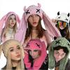New Handmade Crocheted Strip Long Rabbit Ears Adult Cute Hat Cosplay Mask