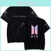 Bts Tryckt T-shirt Kortärmad Bomull Vardagskläder För Fans Mode