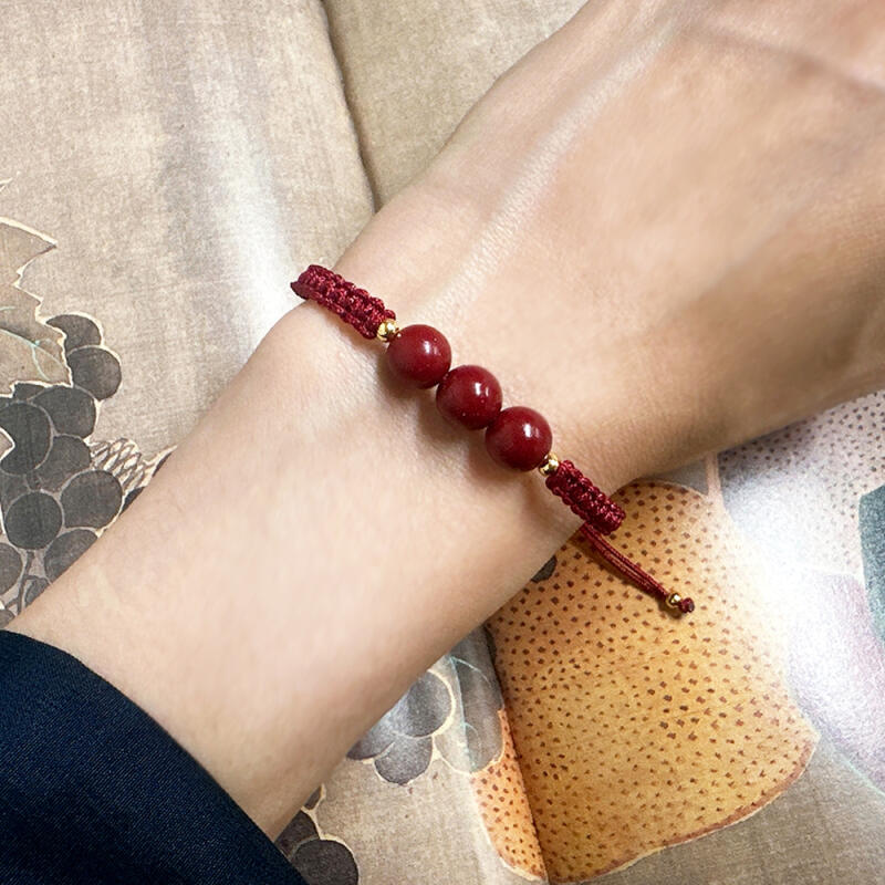 Samsimhong Red Lucky Bracelet A5 Wish Bracelet Adjustable Length Knot