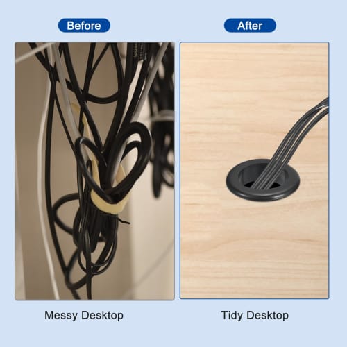 uxcell 50pcs Rubber Grommets, 14mm Inner Diameter, 17mm, Drilled Hole, Double-Sided Cavity, Firewall Hole Plug Round, Electrical Wiring Gasket, Black