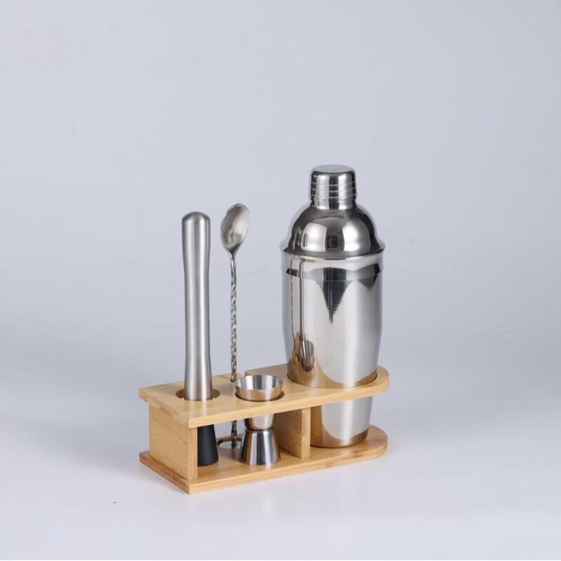 

750ML Cocktail Shaker Set with Bamboo Stand
