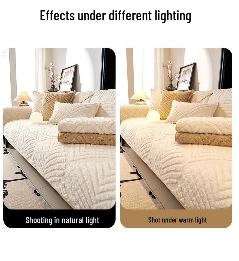 Plush Winter Sofa Cushion and Cover Set