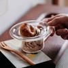 Minimalist Clear Glass Dessert Bowl Hat Shape Kitchen Cup & Plate for Ice Cream Yogurt Pudding Home Cafe Party Table Decor Gifts