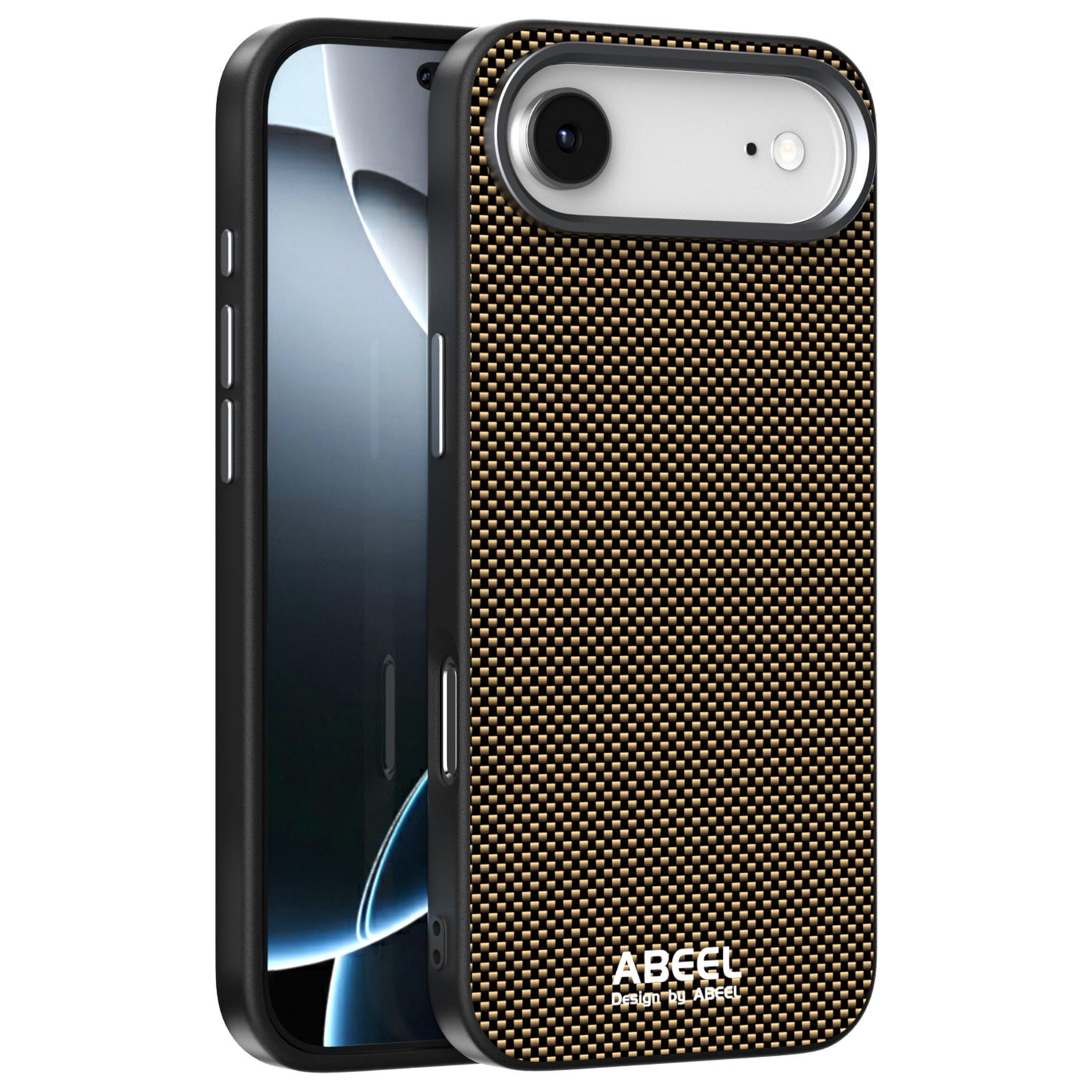 

ABEEL For iPhone Air Case Compatible with MagSafe Printed PC TPU Aluminum Alloy Leather Phone Cover D