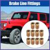 10 Pcs M10x1.0 Threads Car Brake Line Fittings for 3/16" Steel Brake Line Tubing