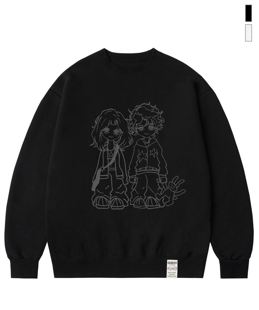 GRAVER [Unisex] Girl&Boy Sweatshirt_2 Colors
