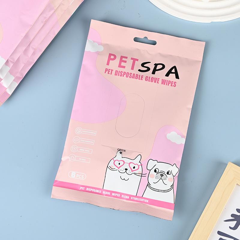 Disposable No-Wash Pet Cleaning Gloves for Dogs & Cats - Dry Bath Deodorizing Wipes