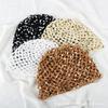 Spring, Summer and Autumn New Sequined Decorative Hollow Breathable Knitted Hat Outdoor Street Shooting Temperament Hollow Bag Head Hat