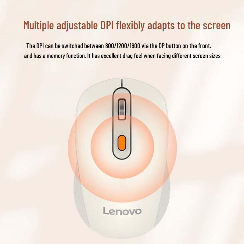 Lenovo Dual-Mode Wireless Bluetooth Rechargeable Ergonomic Mouse