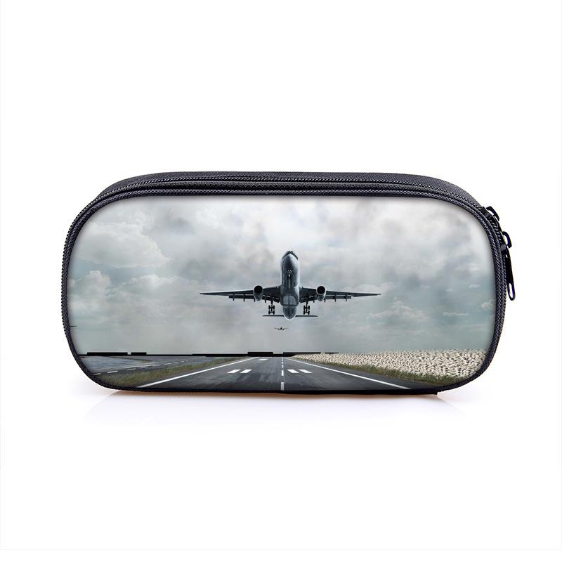 Airplane Pattern Pencil Case – Cool, Large Capacity Stationery Box for Boys and Students