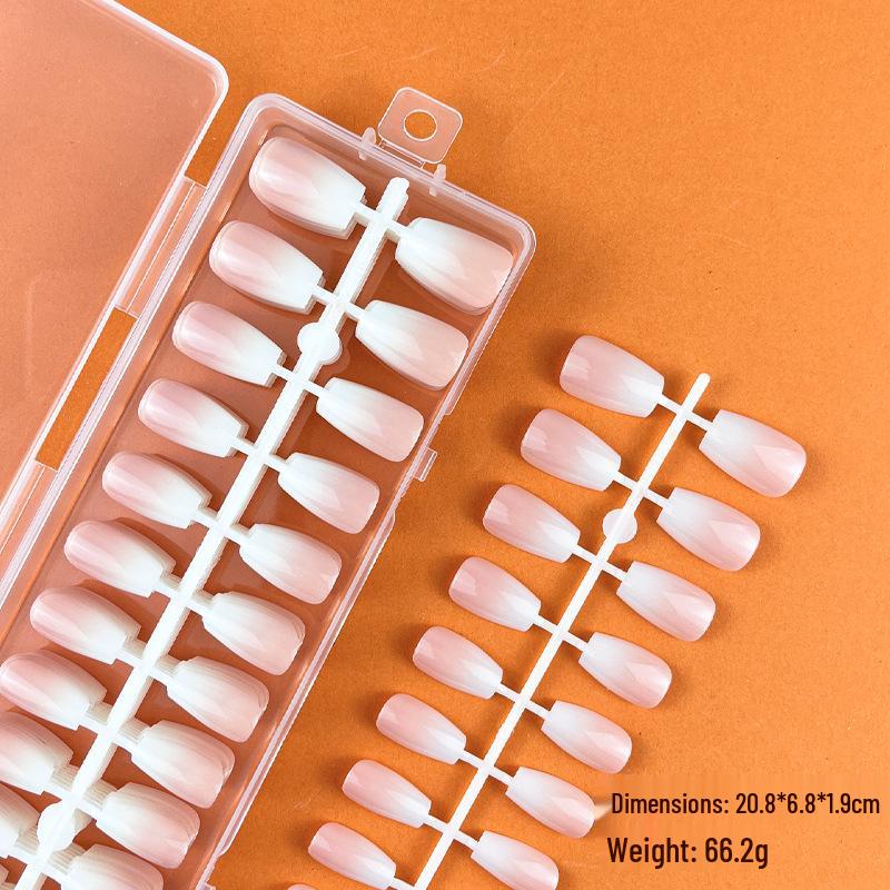 Gradient Nude Pink Square Almond Nails Set - 240 Pieces
